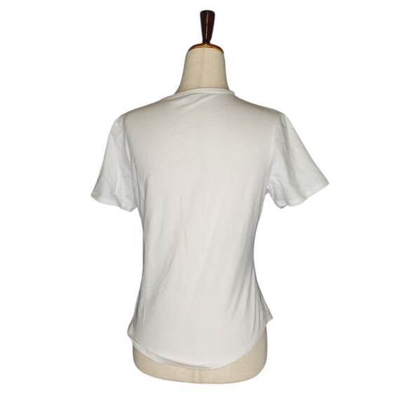 Burberry White T-Shirt w/ Nova Check Pattern Details - Size Medium - Picture 6 of 9